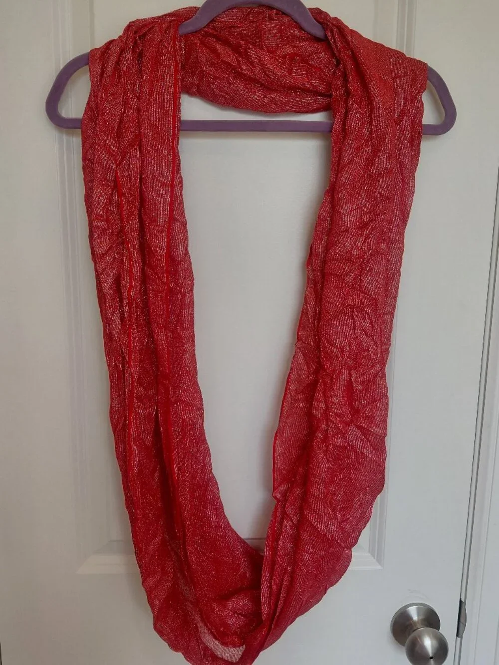 Lane Bryant Red Metallic Infinity Scarf